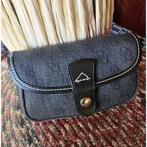 DOONEY BOURKE Cosmetic Pouch DB Logo Black Canvas Leather